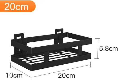 Vista 5 de qiuqiu Estante de almacenamiento de acero inoxidable montado en la pared, estante flotante negro, estante de especias para cocina, baño con varios
