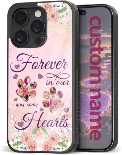 Vista 11 de Fundas personalizadas para teléfonos con nombre de perros y mascotas, Negro
