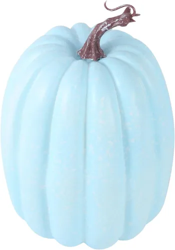 Vista 9 de Lucakuins Calabazas artificiales grandes de 8 pulgadas, calabazas blancas decorativas de espuma, lindas calabazas falsas para decoración del hogar