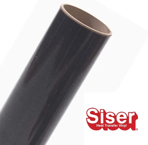 Vista 2 de Siser Rollo HTV con purpurina de 11.8 x 5 pies, vinilo de transferencia de calor para planchar (negro)
