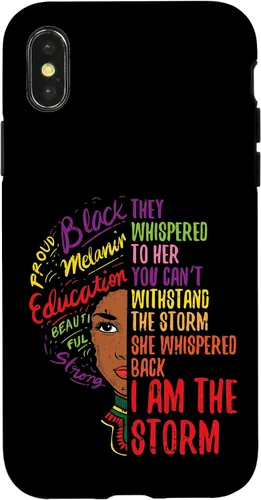 Vista 5 de I Am The Storm BLM Melanin Women African Black History Pride Case for iPhone 17
