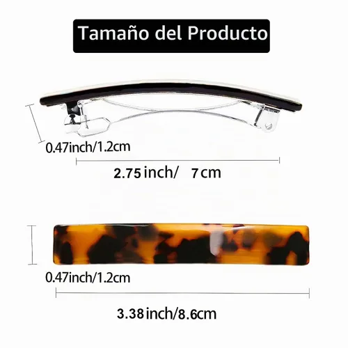 Vista 3 de Pasadores de pelo para mujer, pasador de pelo francés, pinzas pequeñas de acetato para el cabello, pasador antideslizante, accesorios