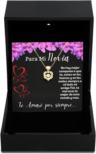 Vista 10 de Cadena de oro para novia con mensaje personalizado, regalo de aniversario de boda o Navidad, collar para mujer