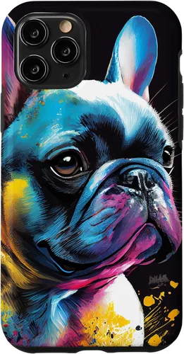 Vista 29 de French Bulldog Puppy Colorful Illustration Graphic Case for iPhone 17