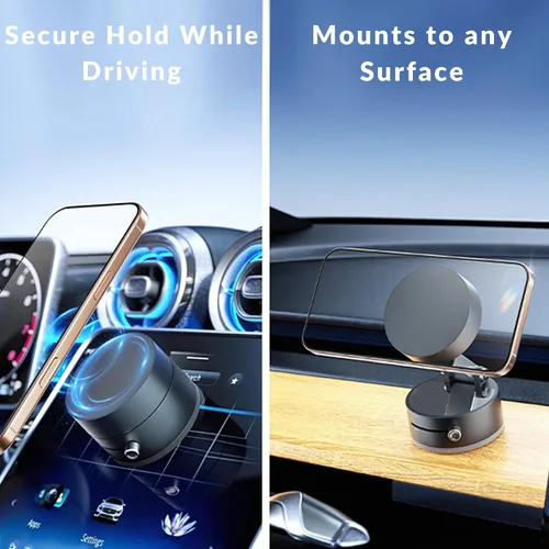 Vista 7 de Soporte magnético para teléfono al vacío, soporte de automóvil con succión de 360°, soporte para teléfono celular compatible con MagSafe