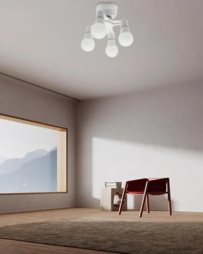 Vista 5 de Divisor de enchufe de bombilla, 4 en 1 E26/E27 adaptador de enchufe de bombilla múltiple, convertidor divisor de enchufe de luz para LED, bombillas