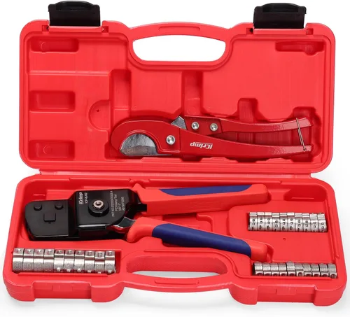 Vista 10 de iCrimp Kit de Herramienta de Pinza para Tubería PEX de Una Mano, Herramienta de Crimpado PEX con Función de Remoción para Anillos de Abrazadera