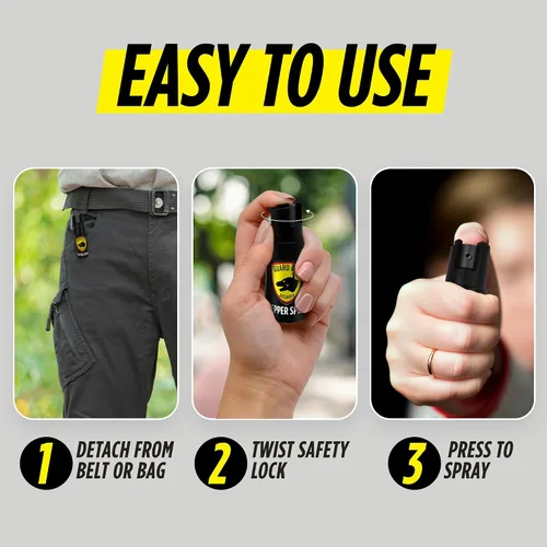 Vista 5 de Guard Dog Security Spray de pimienta para autodefensa, clip de collar para fácil transporte y acceso rápido, spray de pimienta para mujeres