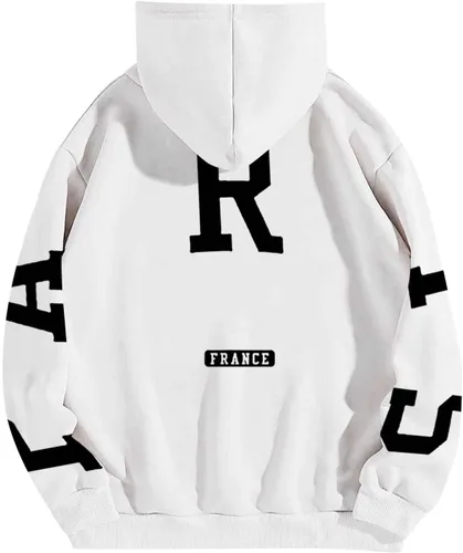 Vista 2 de Sudaderas con capucha para mujer, sudadera con estampado de moda para mujer, blusa de manga larga de peso medio, talla grande Fa