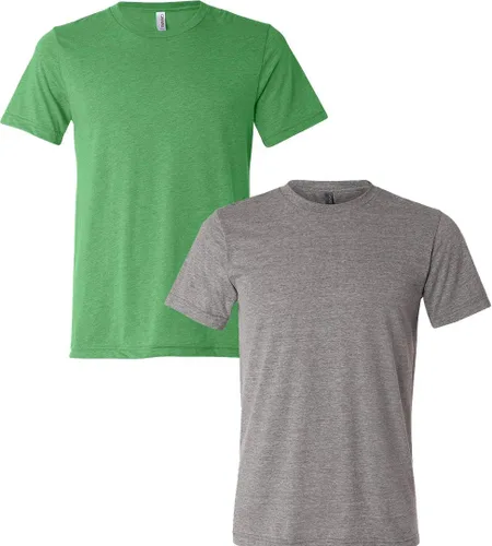 Vista 7 de Bella Canvas 3413c para hombre (1) Triblend verde + (1) Triblend rojo