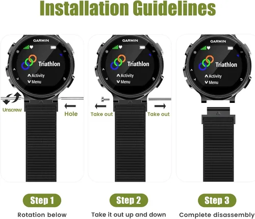 Vista 6 de NotoCity Para Forerunner 735XT Banda Nylon Forerunner 235 Smartwatch Band Forerunner 630/620/220/230 Correa Approach S6 Watchband (negro)
