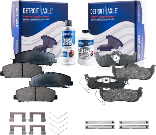 Vista 84 de Detroit Axle - Kit de freno delantero para Dodge Ram 1500 Durango Dakota Chrysler Aspen Dakota Driver Side Disco Freno Pinza de freno de cerámica