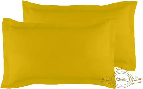 Vista 43 de Crown Collection Juego de 2 fundas de almohada estándar de 20 x 26 pulgadas, hipoalergénicas de 600 hilos, 100% algodón egipcio, fundas de almohada