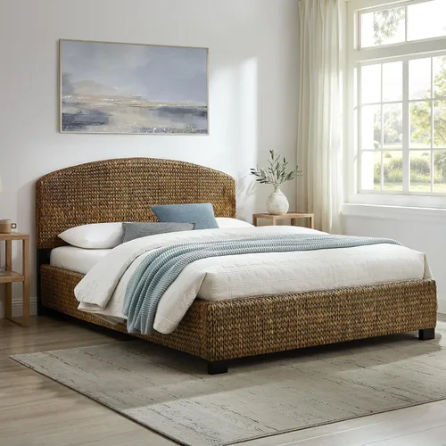 Vista 2 de Crosley Furniture Edgewater Coastal Boho - Juego de cama de ratán