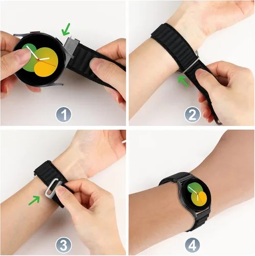 Vista 4 de Compatible with Coros PACE 2APEX (42mm) Nylon Bands, Alpine Loop with C Hook