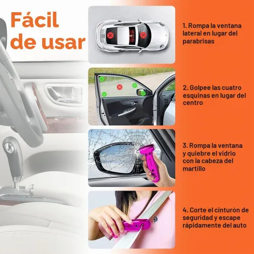 Vista 7 de SINSEN - Cortador de cinturón de seguridad para automóvil, herramienta de emergencia para romper vidrio, kit de escape de martillo de seguridad, 3