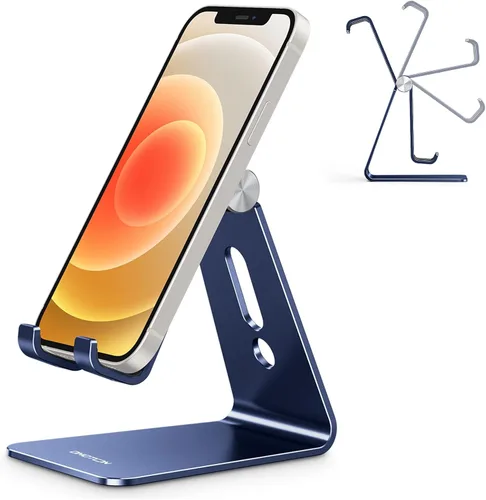 Vista 19 de OMOTON C2 Soporte de aluminio ajustable para teléfono celular con corte de carga, negro