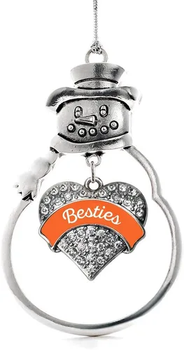 Vista 95 de Colgante de plata con diseño de Detroit con forma de corazón y muñeco de nieve con circonitas cúbicas