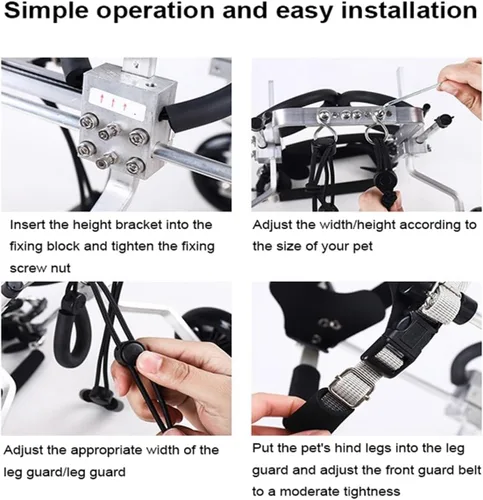 Vista 4 de Dog Wheelchair, for Back Legs Pet/Doggie Doggy Adjustable Doggy Light Weight Dog&Cat&Pets,for Injured, Disabled,Hind Limb Weak Pet, with Leg Brace