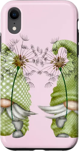 Vista 24 de Gnomos de primavera de diente de león para iPhone 16 para mujeres y divertido estuche de jardinero