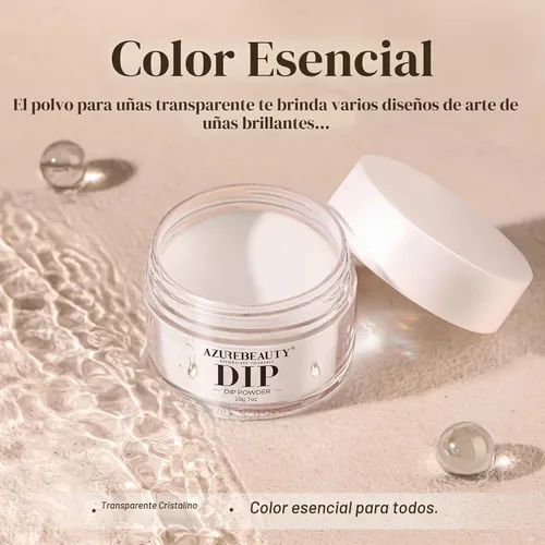 Vista 8 de AZUREBEAUTY - Polvo de inmersión transparente para uñas, básico, transparente, para uñas francesas de cristal y acrílicas, manicura
