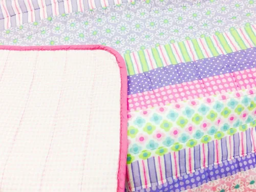Vista 5 de [Rainbow Flower] Juego de edredón de 2 piezas 100% algodón hipoalergénico para dormitorio, tamaño individual, color rosa
