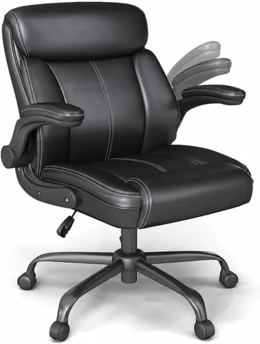 Vista 11 de AnyGod Executive Office Chair, Comfy Computer Chair with Flip-Up Armrests Adjustable Lumbar Support, PU Leather, Swivel Task Chair, Home Office