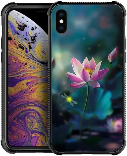 Vista 30 de CARLOCA Funda compatible con iPhone Xs, diseño gráfico a prueba de golpes, antiarañazos, protección contra caídas para iPhone X/XS Familia de jirafa