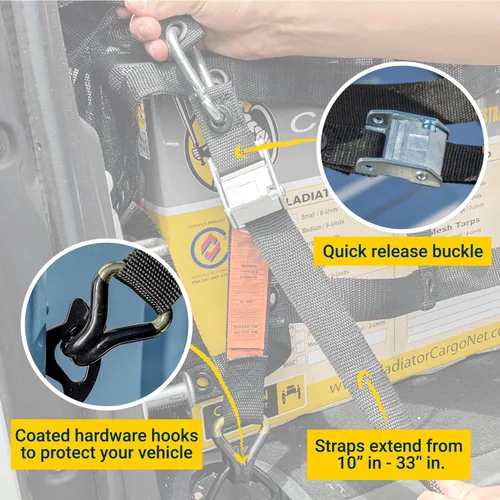 Vista 4 de Red de carga impermeable de gladiador – Lona resistente para camioneta, cubierta impermeable, accesorios para barco, perfecta para pesca