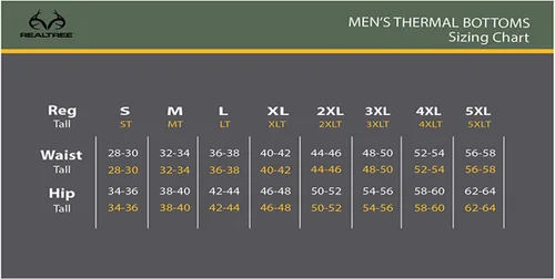 Vista 6 de Realtree Ropa interior larga térmica de poliéster de algodón pesado para hombre