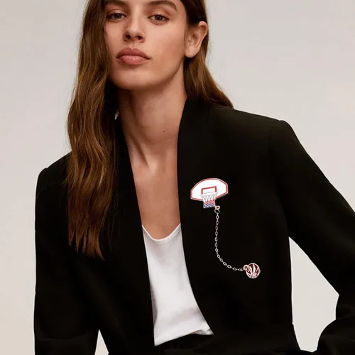 Vista 4 de Jewelry Making Pin Backs Frame Basketball Brooch Creative Design Brooch Funny Brooch Cartoon Badge Backing for
