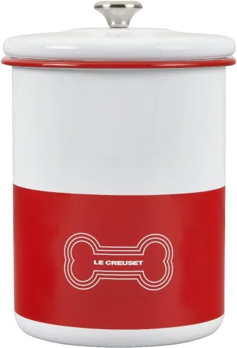 Vista 5 de Le Creuset Tarro esmaltado en acero con perilla de acero inoxidable, 4.25 cuartos de galón, naranja