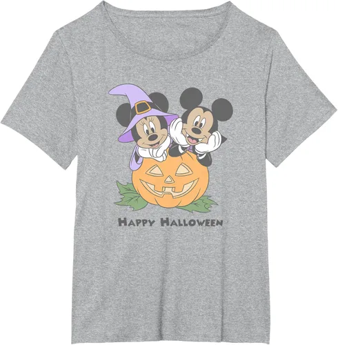 Vista 50 de Disney Mickey and Friends Halloween Pumpkin Mickey & Minnie Camiseta Blanco