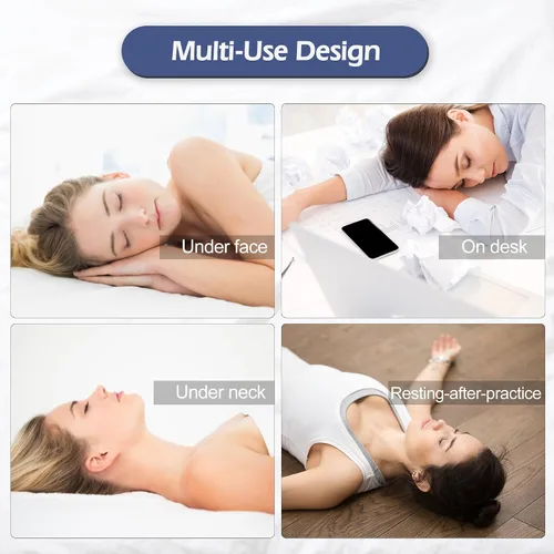 Vista 7 de Mini almohada de espuma viscoelástica para mejillas y cuello para comodidad del sueño, color azul Compact ergonomic memory foam pillow supports