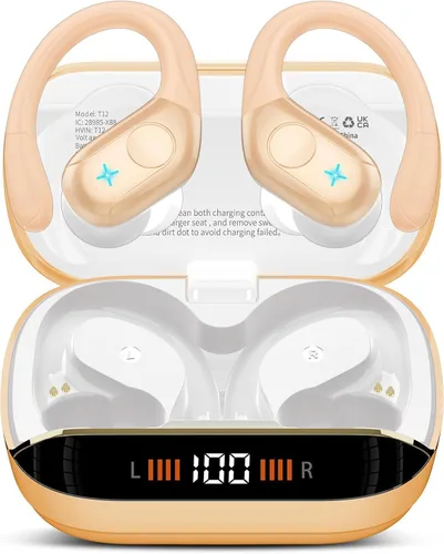 Vista 19 de Ltinist Auriculares inalámbricos, auriculares Bluetooth 5.4 deportivos de 75 horas, auriculares Bluetooth 2026, graves profundos sobre los oídos