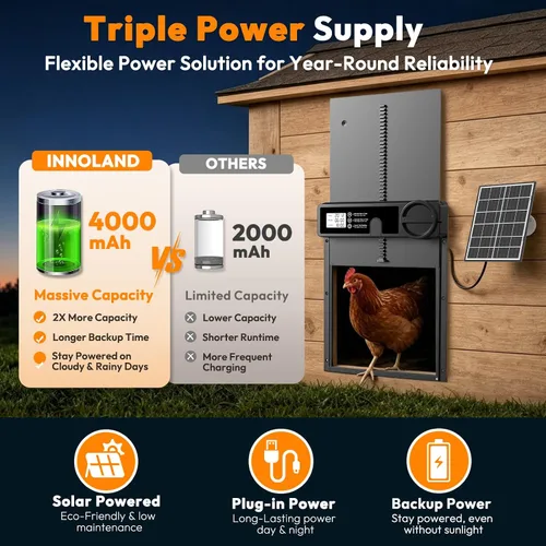 Vista 3 de Puerta automática de gran tamaño del gallinero accionada por energía solar