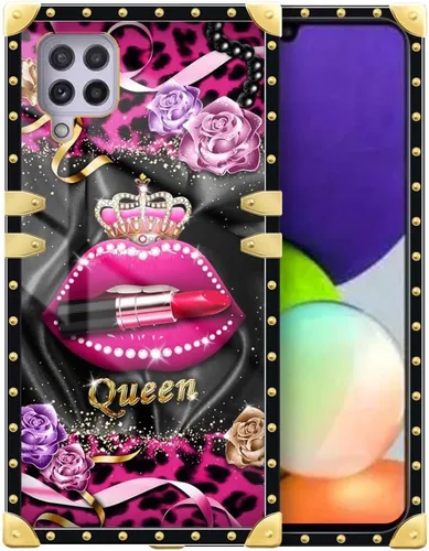 Vista 100 de Funda compatible con Samsung Galaxy A03S 4G, TPU suave de lujo y parte trasera de policarbonato duro para niñas y mujeres, funda protectora a prueba