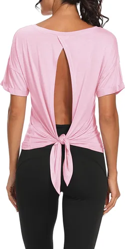 Vista 4 de Bestisun - Camiseta de tirantes para mujer con espalda abierta, para entrenar.