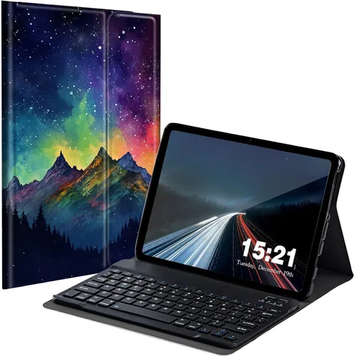 Vista 20 de Funda de teclado para Samsung Galaxy Tab S6 Lite 2022/2020, Galaxy Tab S6 Lite SM-P610/P613/P615/P619 con teclado Bluetooth inalámbrico desmontable