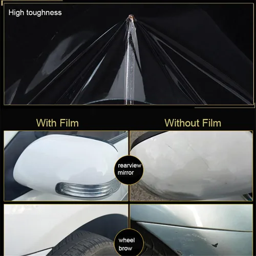 Vista 8 de Lámina protectora universal de vinilo transparente de 4 x 40 pulgadas para manija de puerta de automóvil, protector de parachoques, protector
