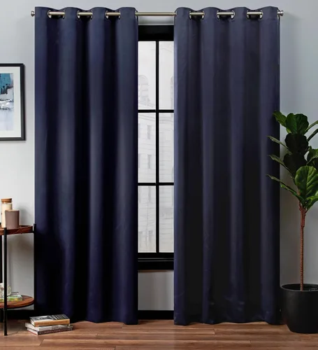 Vista 15 de Exclusive Home Curtains - Par de paneles de cortinas, modelo Academy, con ojales para bloqueo total de luz Blanco