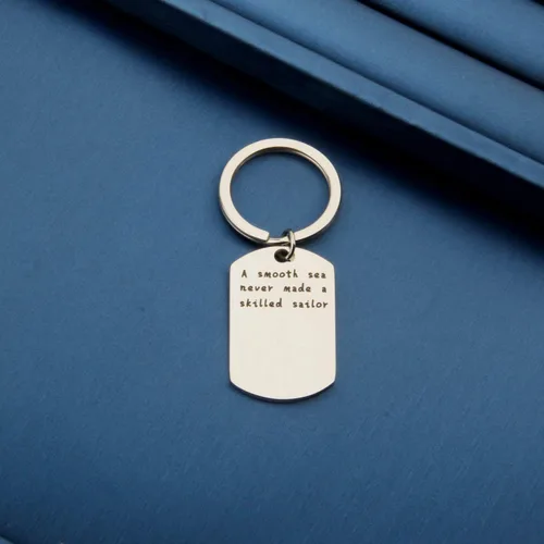 Vista 3 de ENSIANTH Sailors Gift A Smooth Sea Never Made A Skilled Sailor Keychain Anchor Jewelry for Sailing Enthusiast