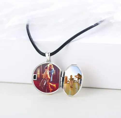 Vista 6 de OHAYOO Opal Star Locket Necklace 925 Sterling Silver Locket for Women That Hold Pictures Jewelry Gifts for Women