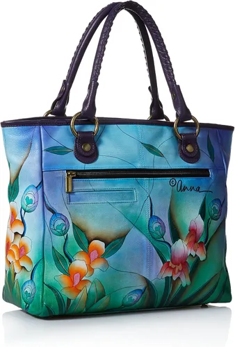 Vista 2 de Anna by Anuschka - Bolso de mano para mujer, de piel auténtica, grande, diseño clásico