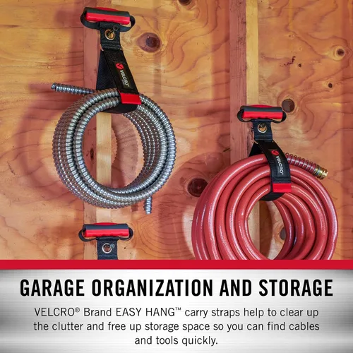 Vista 4 de Velcro Brand Correa de transporte resistente con asa Soporta 100 libras Almacenamiento de cable de extensión, fácil de transportar o colgar