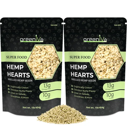 Vista 10 de GreenIVe Semillas de cáñamo de 1 libra – Cáñamo americano, empacadas en Estados Unidos, semillas de cáñamo sin cáscara cruda – Proteína a base