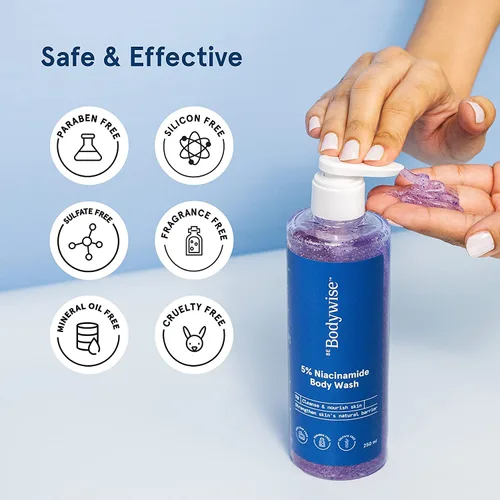 Vista 5 de Metrol Be Bodywise - Kit de niacinamida con gel de baño de niacinamida al 5%, 8.5 fl oz, loción corporal de niacinamida al 10% de niacinamida, 6.8