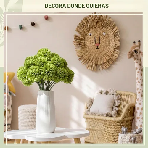 Vista 6 de Tigeen 50 piezas de flores artificiales de crisantemo, bola de crisantemo artificial realista para bricolaje, ramos de boda, despedidas de soltera