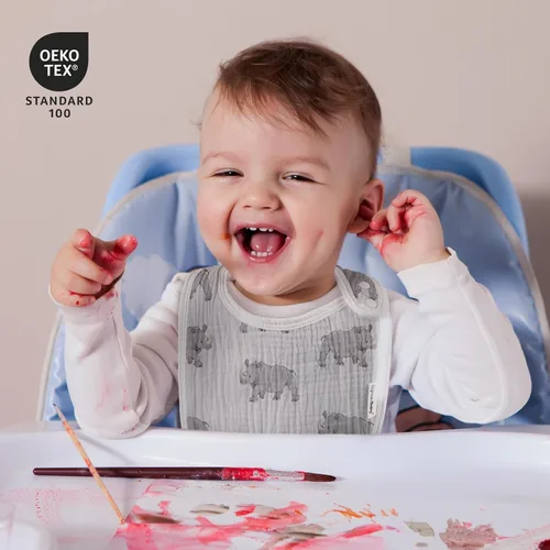 Vista 3 de Baberos de muselina para bebés niños y niñas, babero de muselina orgánica para bebé para babeo y dentición, baberos suaves de bandana para babeo