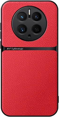 Vista 13 de Kepuch Funda compatible con Huawei Mate 50 Pro - Soporte magnético de grano de litchi Cubierta de placa de metal incorporada - Negro Negro
